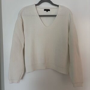 Quince Cream V-Neck Sweater